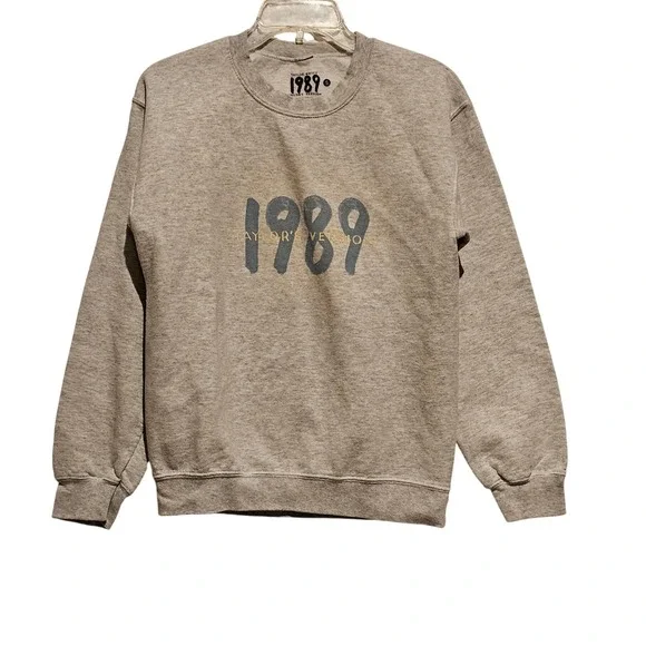 Taylor Swift 1989 Taylors Version Crewneck Sweatshirt Heather Grey Size S - Picture 1 of 8